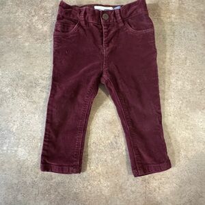 Old Navy - Kids Maroon Skinny Corduroy Pants, Size 12-18M